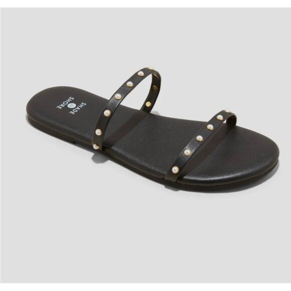 Shade & Shore Sandals Womens Black Size 6 Indi Slide Beach Pool NEW NWT - Picture 1 of 6